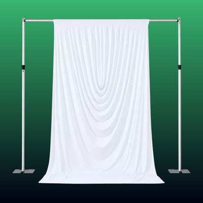 White Swag Backdrop Curtain Panel