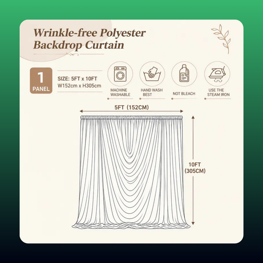 White Swag Backdrop Curtain Panel