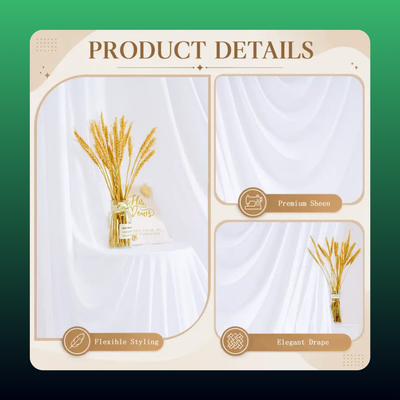 White Swag Backdrop Curtain Panel
