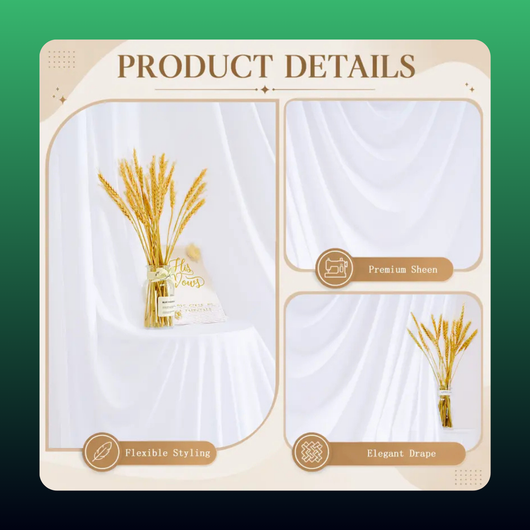 White Swag Backdrop Curtain Panel