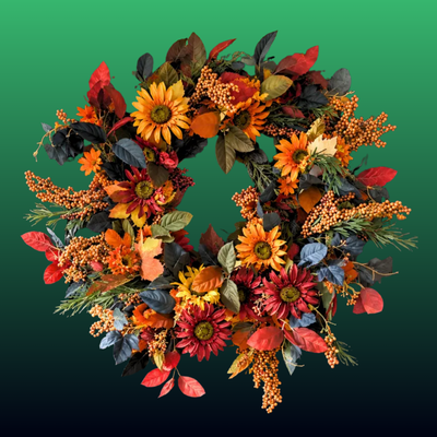 Harvest Sunflower Front Door Wreath