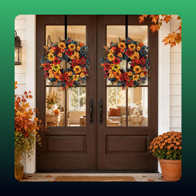 Harvest Sunflower Front Door Wreath