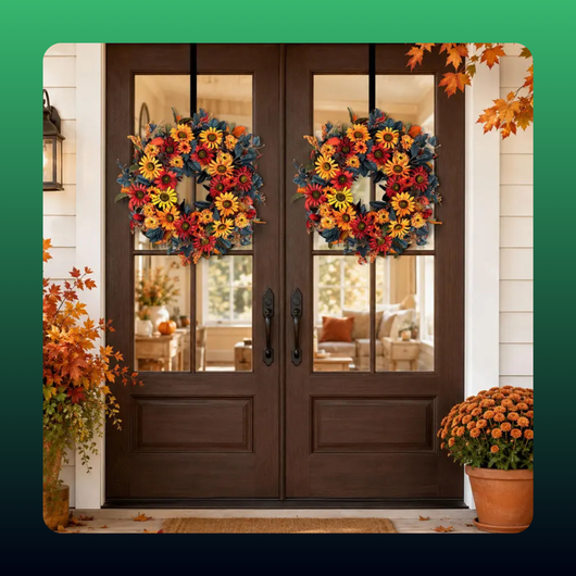 Harvest Sunflower Front Door Wreath