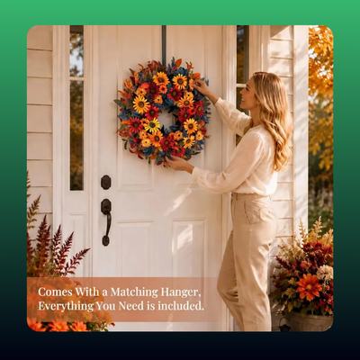 Harvest Sunflower Front Door Wreath