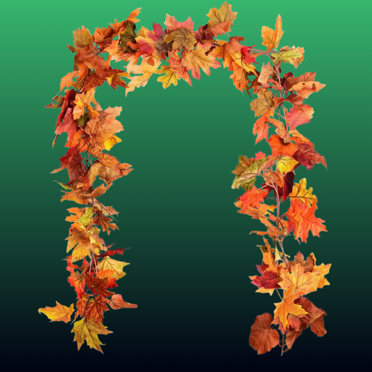 Maple Leaf Garland with Lights