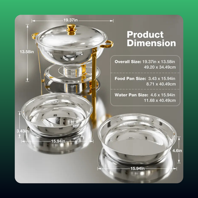 Gold Round Chafing Dish (9 Quart)