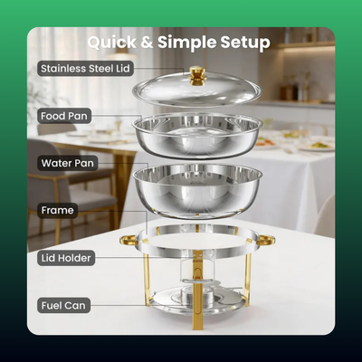 Gold Round Chafing Dish (9 Quart)