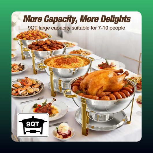 Gold Round Chafing Dish (9 Quart)