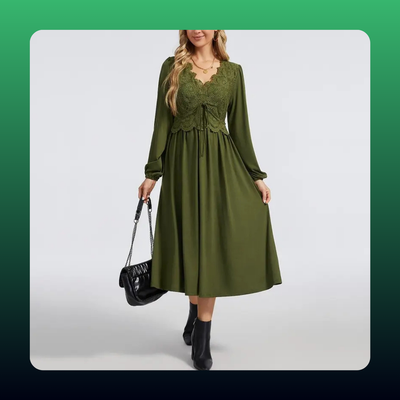 Boho Lace Midi Dress