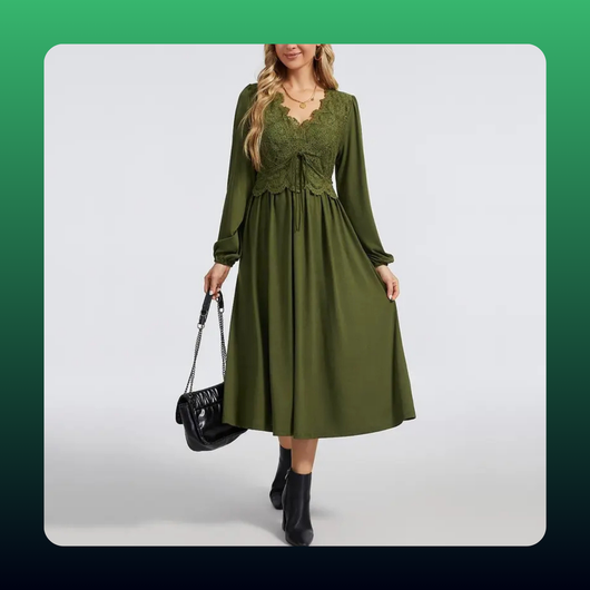 Boho Lace Midi Dress