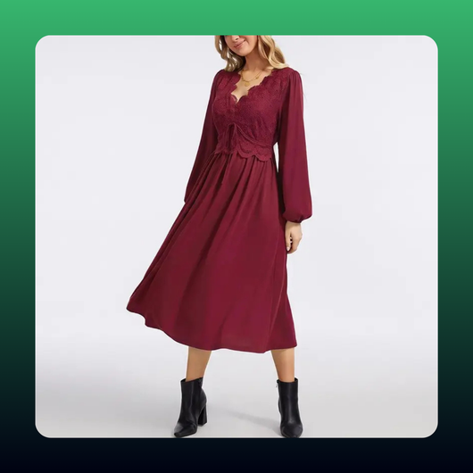 Boho Lace Midi Dress