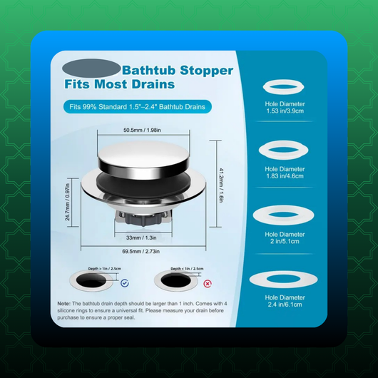 Plug and Cover Bathtub Drain Stopper [VIP]