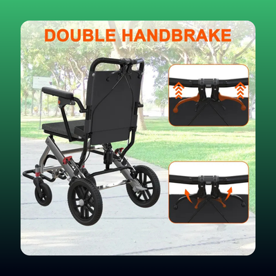 Lightweight Folding Transport Wheelchair