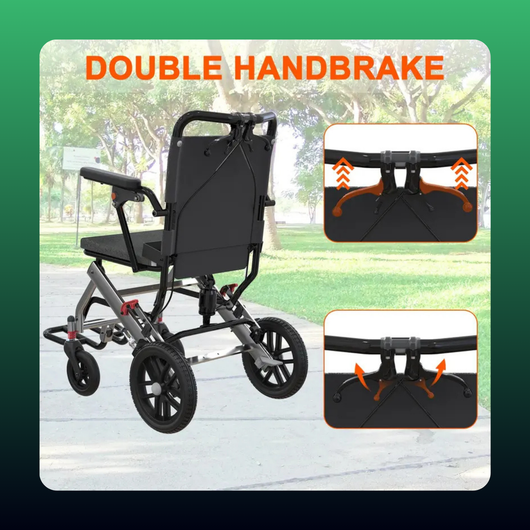 Lightweight Folding Transport Wheelchair