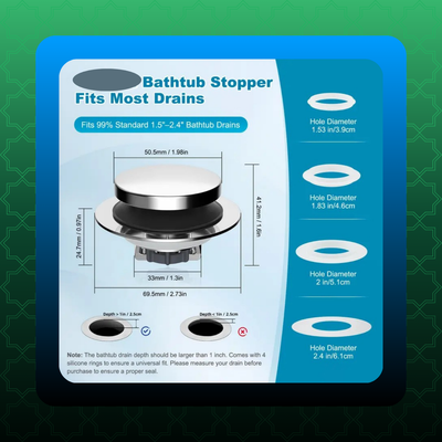 Plug and Cover Bathtub Drain Stopper [VIP]