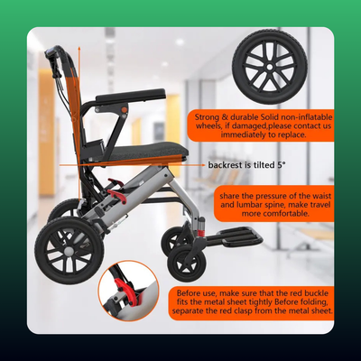 Lightweight Folding Transport Wheelchair