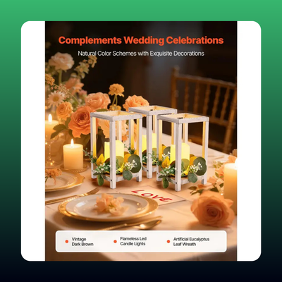 Wooden Lantern Centerpiece Kit (36 Piece)