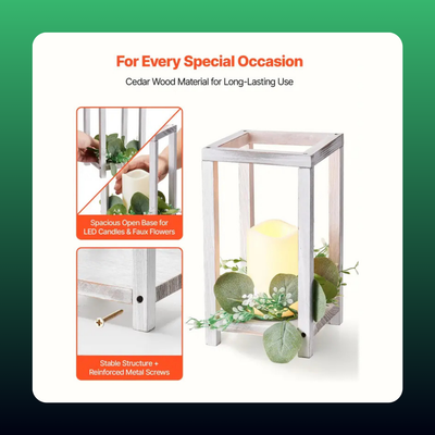 Wooden Lantern Centerpiece Kit (36 Piece)
