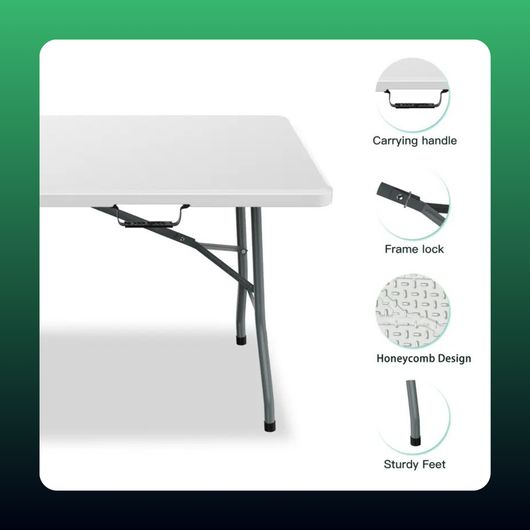 6 Foot Folding Banquet Table