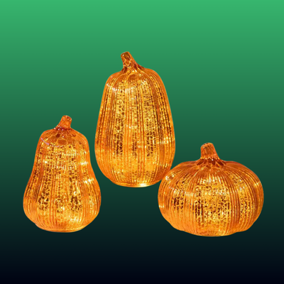 Glass Pumpkin Lights (3 Pack)