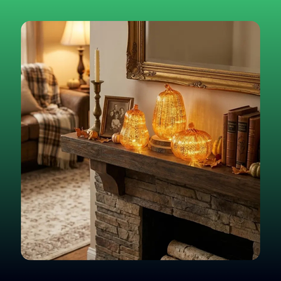 Glass Pumpkin Lights (3 Pack)