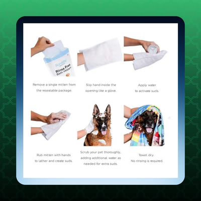 Rinse Free Shampoo Pet Mittens