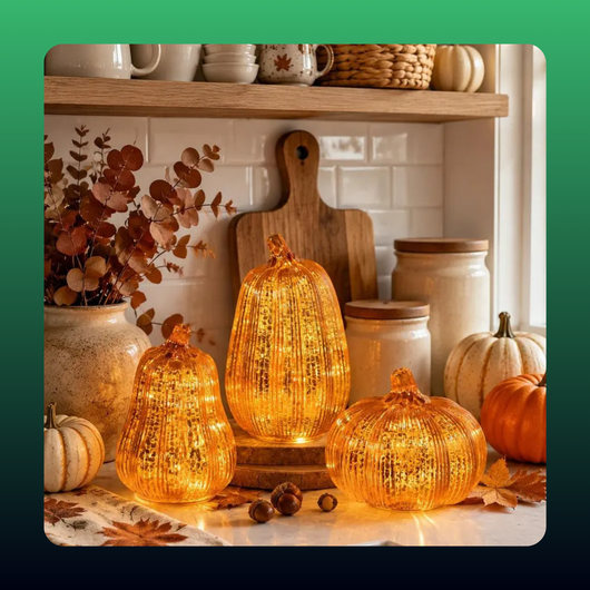 Glass Pumpkin Lights (3 Pack)