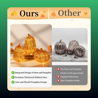 Glass Pumpkin Lights (3 Pack)
