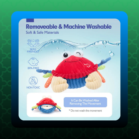 Musical Crab Plush Toy with  48 Songs & Repeat What You Say