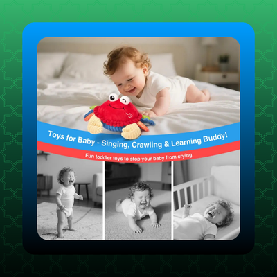 Musical Crab Plush Toy with  48 Songs & Repeat What You Say