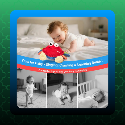 Musical Crab Plush Toy with  48 Songs & Repeat What You Say