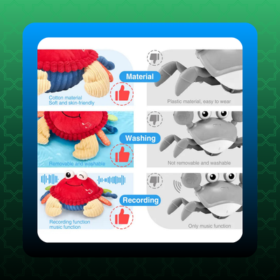 Musical Crab Plush Toy with  48 Songs & Repeat What You Say