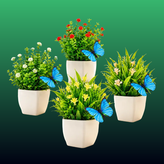 Artificial Potted Plants (4 Pack)