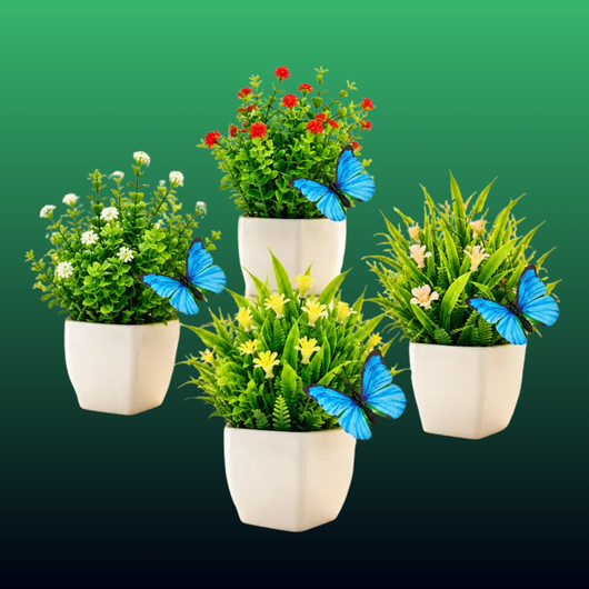 Artificial Potted Plants (4 Pack)