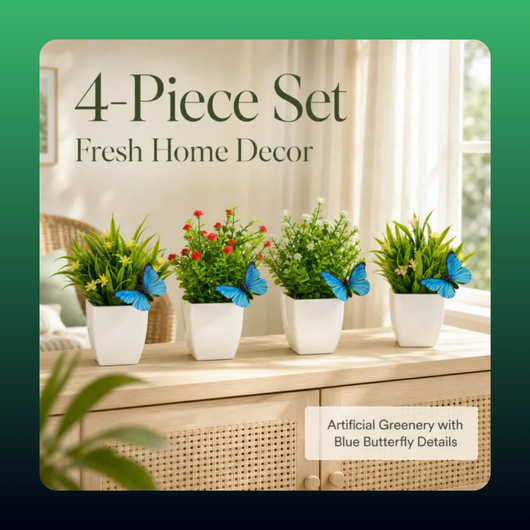 Artificial Potted Plants (4 Pack)