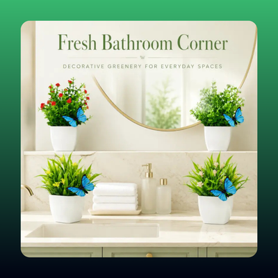 Artificial Potted Plants (4 Pack)